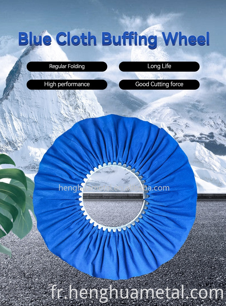 Henghua 2022 Nouvelle roue de polissage en tissu bleu pliant régulier pour tout polissage en métal